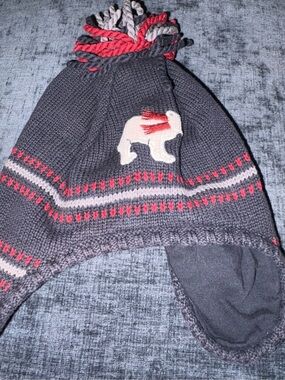 Gymboree 2t-5t Navy Blue Polar Bear Pom Pom Sweater Hat